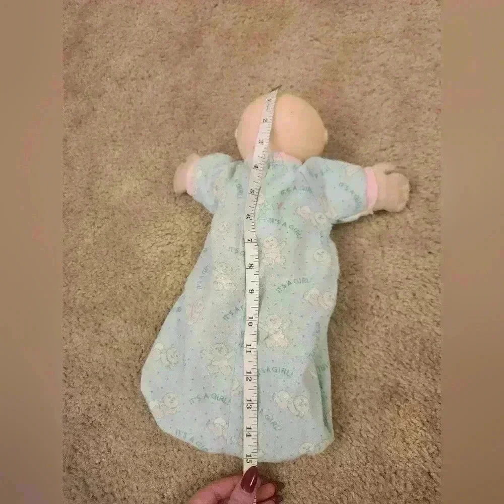Vintage Cabbage Patch Doll Bald Blue Eyes Dressed In Sleep Sack It's A Girl #BB